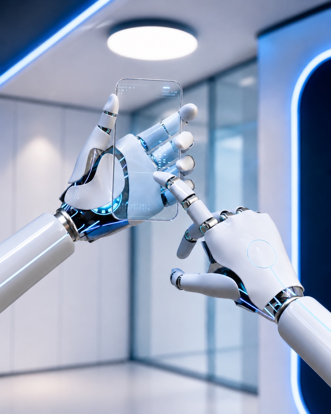 Representação da inteligência artificial analisando informações digitais